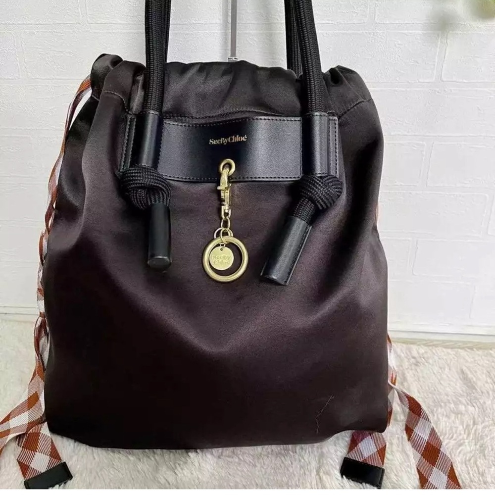 See by Chloe satin bag 2 way satin convas